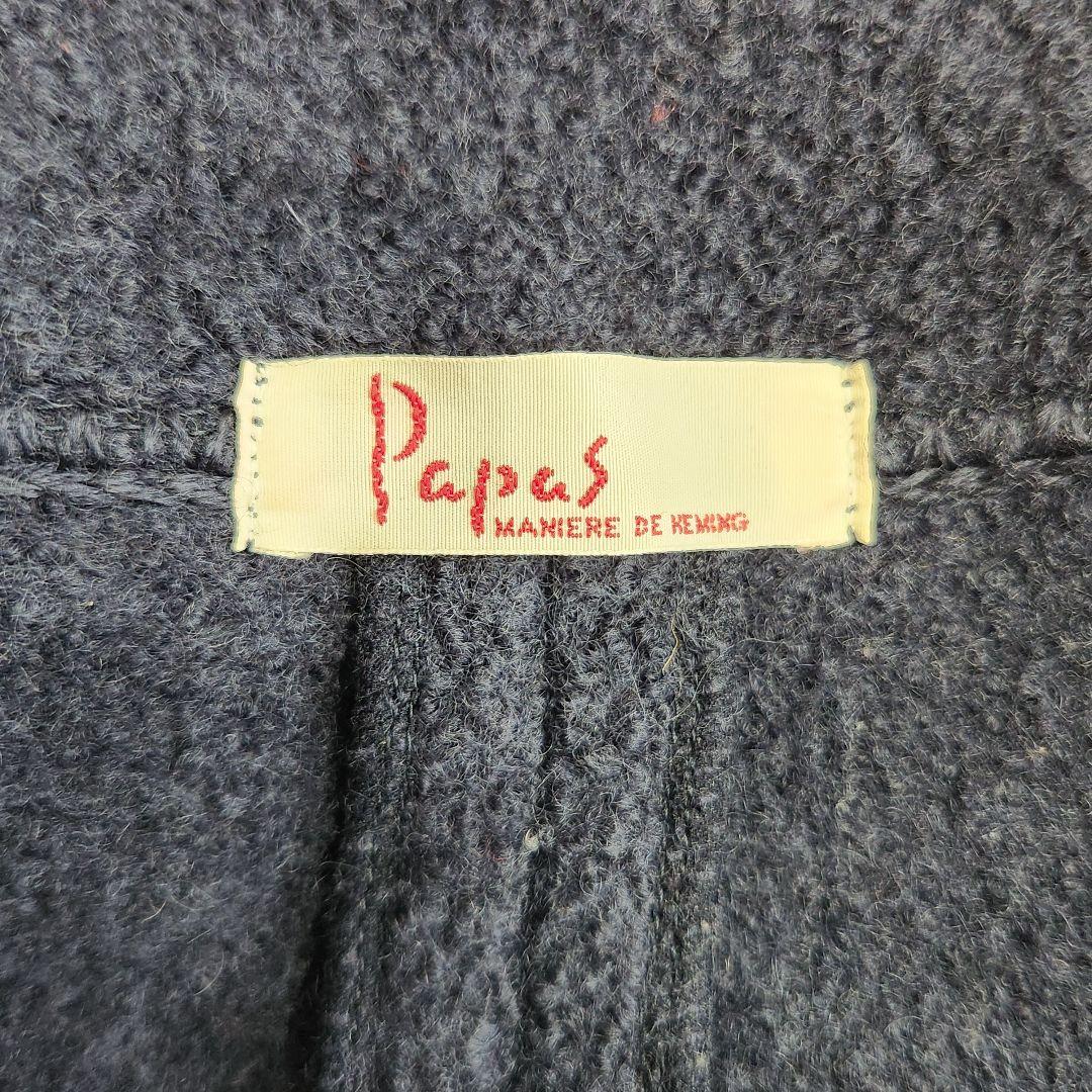 パパス❣️チロリアンジャケット　L　ウール100%　ネイビー　メンズ