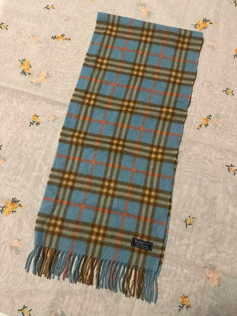 【12/11〜15発送停止】希少カラーバーバリーカシミア100% マフラー