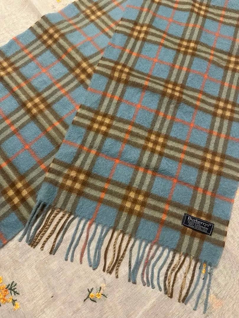 【12/11〜15発送停止】希少カラーバーバリーカシミア100% マフラー