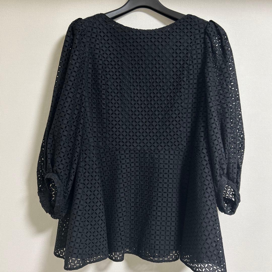 フォクシー　ブラウス　38 ブラック　Vacation アイレットレース