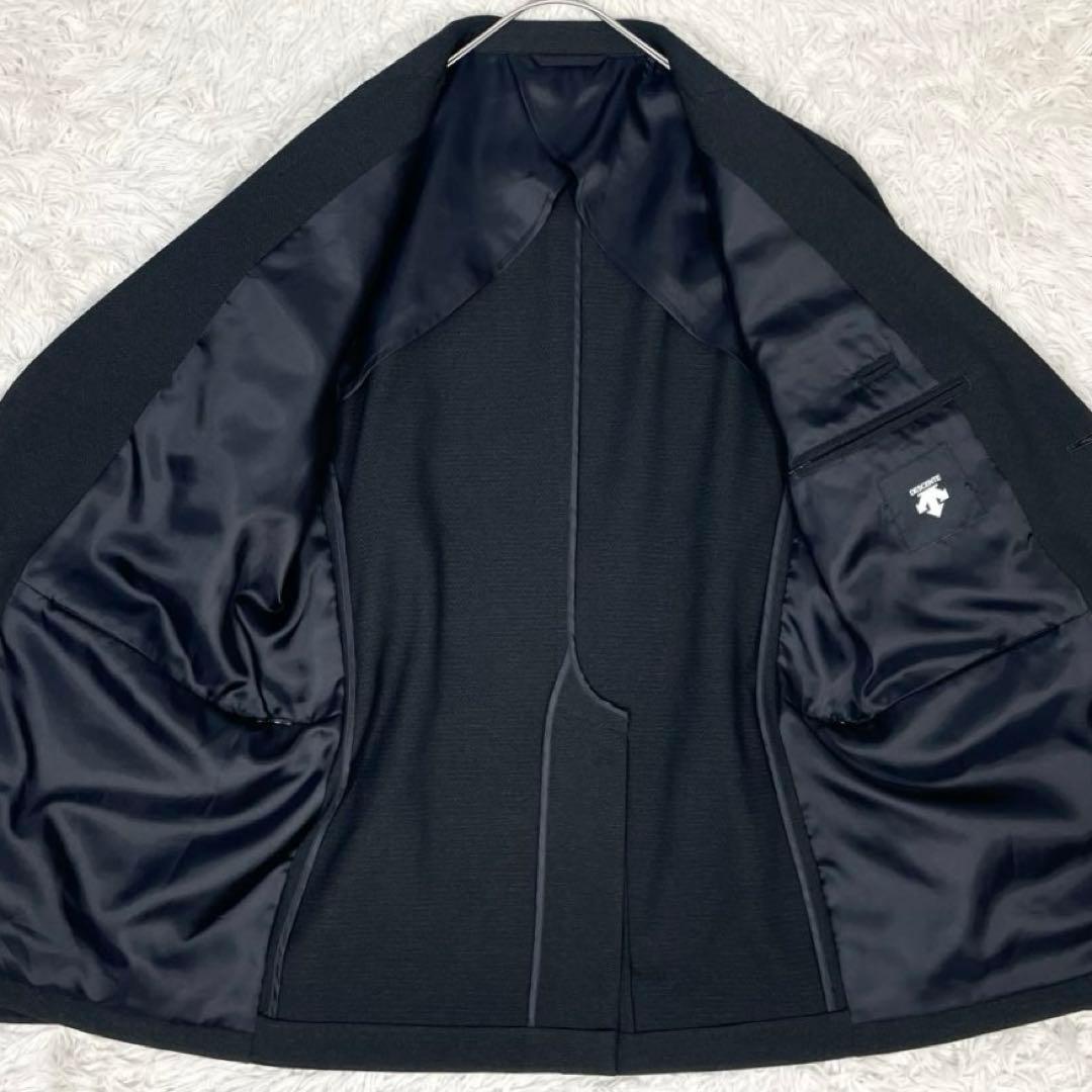 美品✨デサント スーツ セットアップ ロゴボタン 春夏 背抜き 本切羽 グレーL