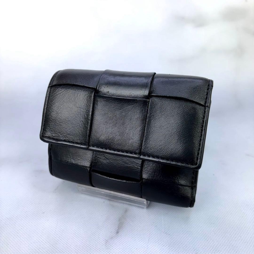 BOTTEGA VENETA 3つ折り 財布 カセット ブラック