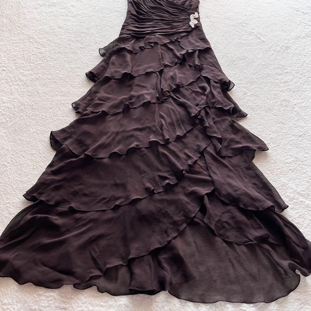 美品✨タダシショージ ロングドレス カシュクール ティアード ビジュー