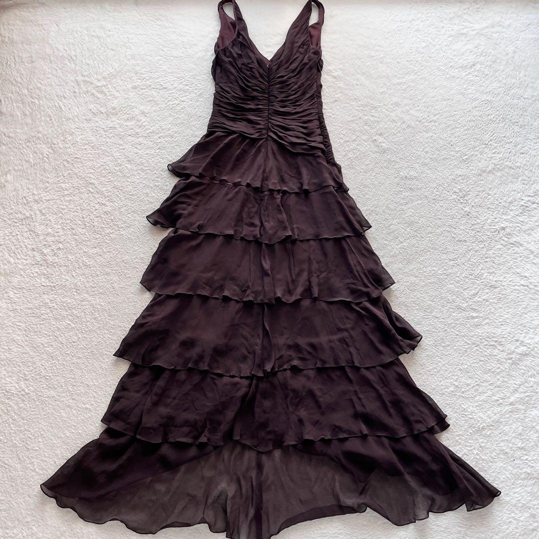 美品✨タダシショージ ロングドレス カシュクール ティアード ビジュー