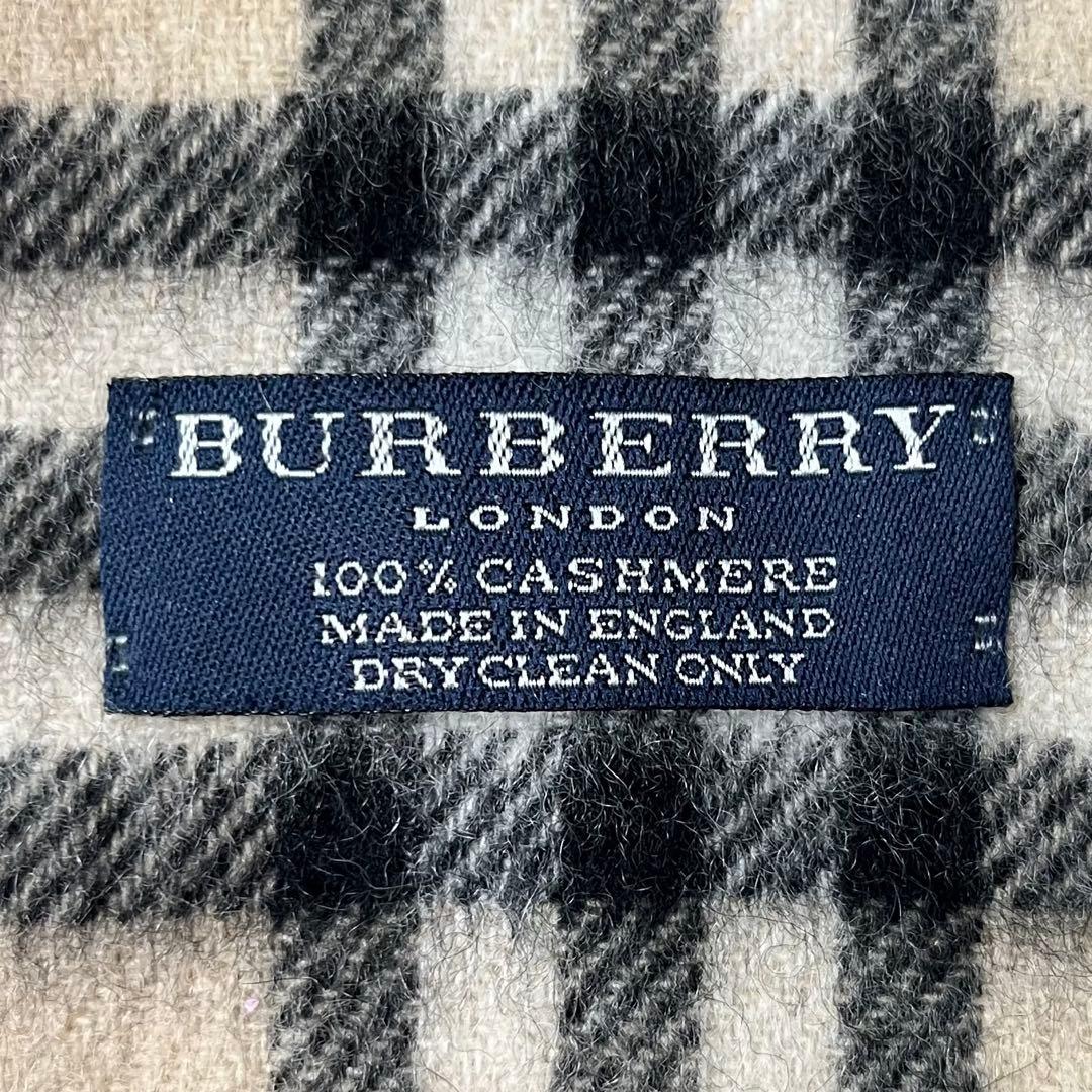 【美品】 バーバリー カシミヤ100% マフラー ノバチェック ベージュ 英国製
