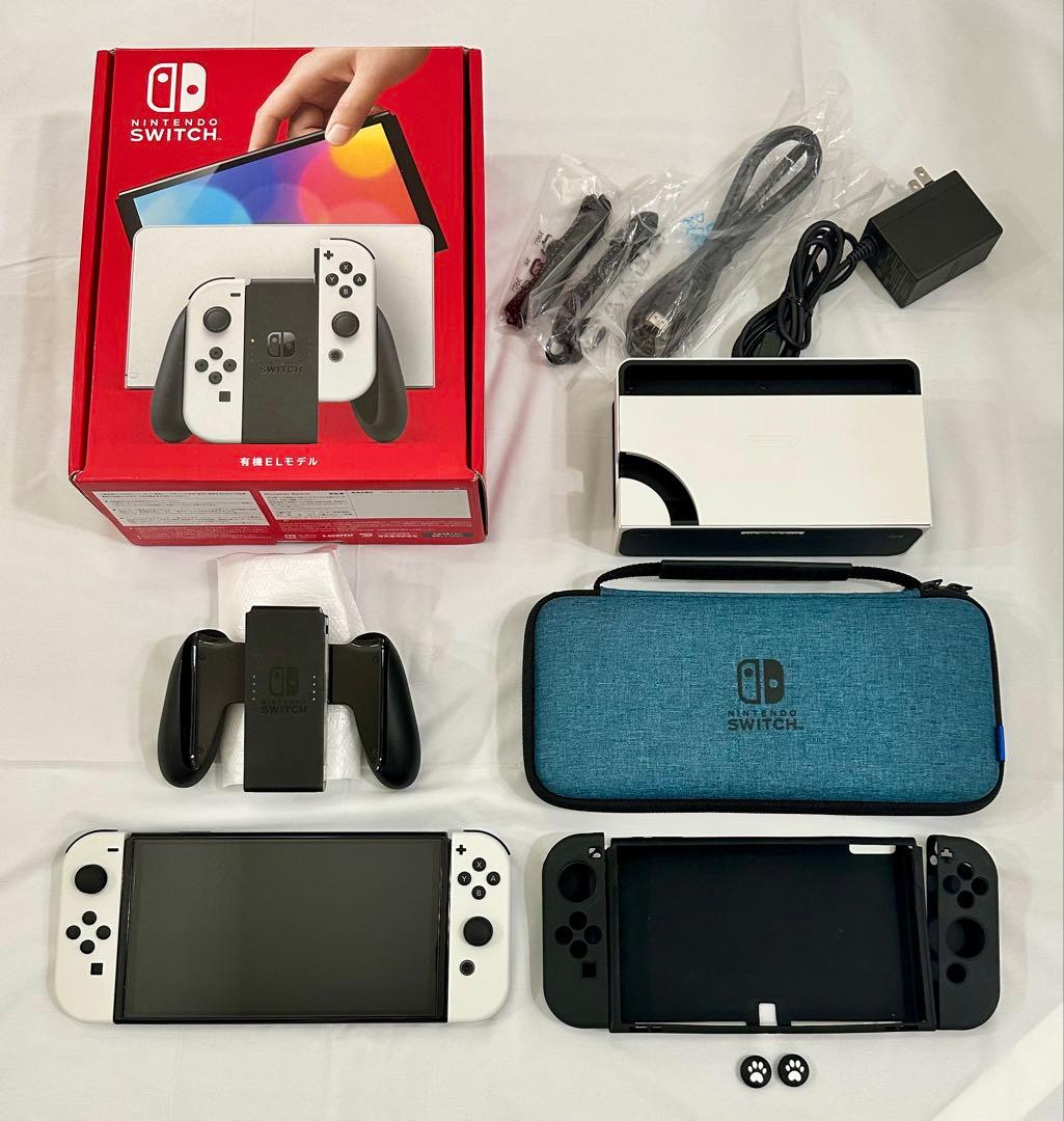 Switch 本体　有機ELモデル　ホワイト★ケース、カバー、保護フィルム付き