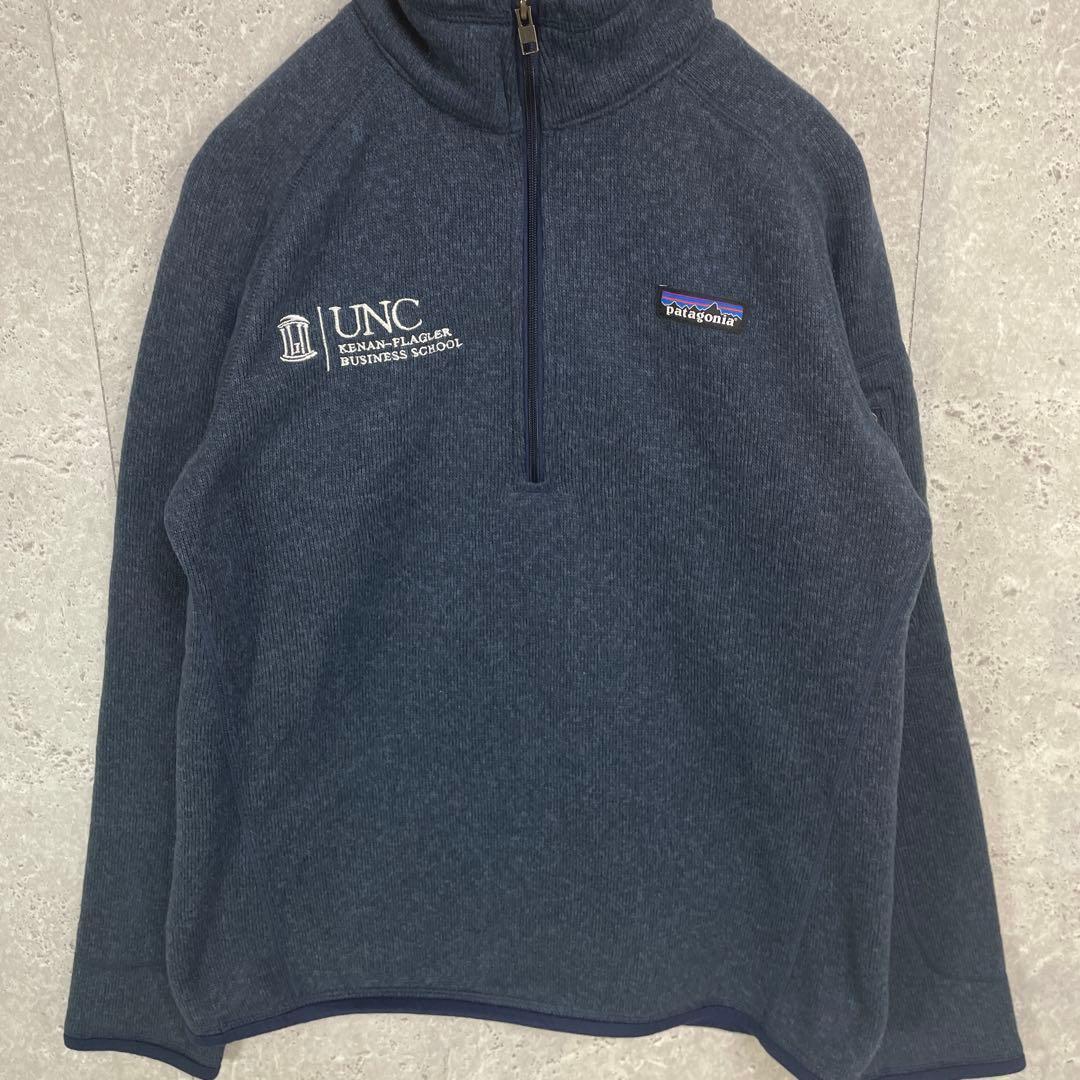 パタゴニア　ベターセーター　ハーフジップ　刺繍ロゴ　古着　M