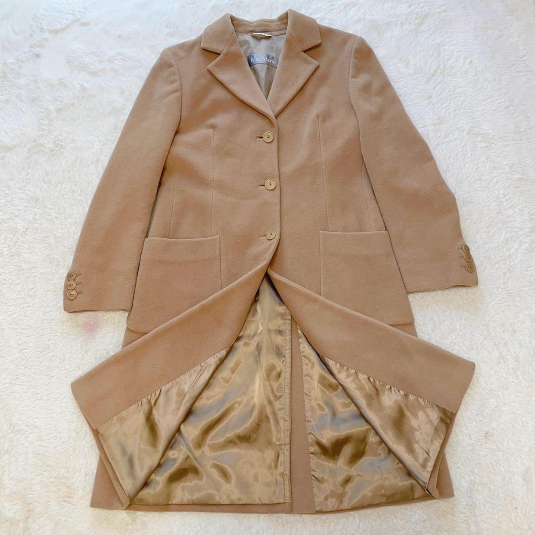 【極上の肌触り】マックスマーラ　銀タグ　ロングコート　ヴァージンウール　アンゴラ