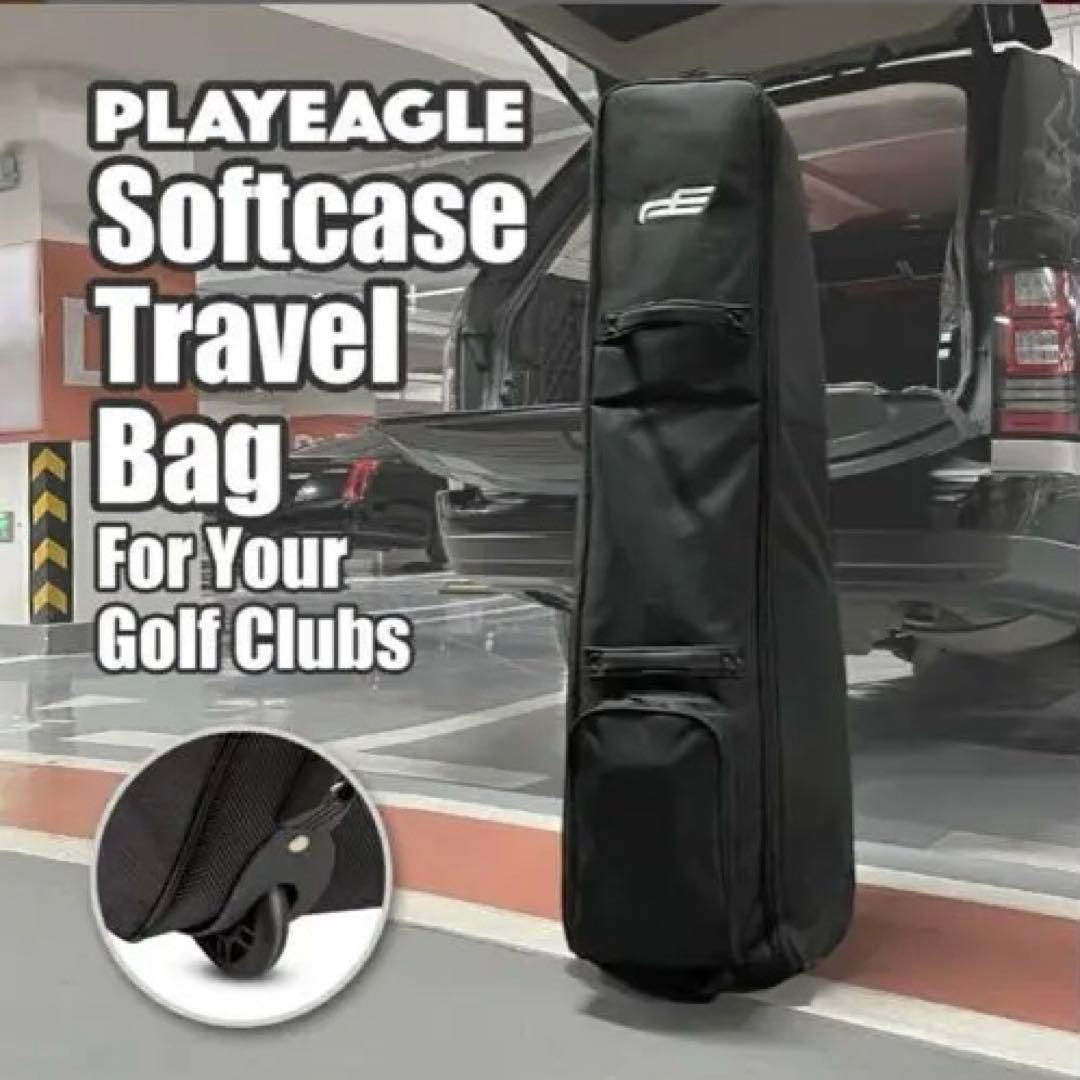 【新品未使用】PLAYEAGLE キャディバッグ カバー　キャスター付 ボール付