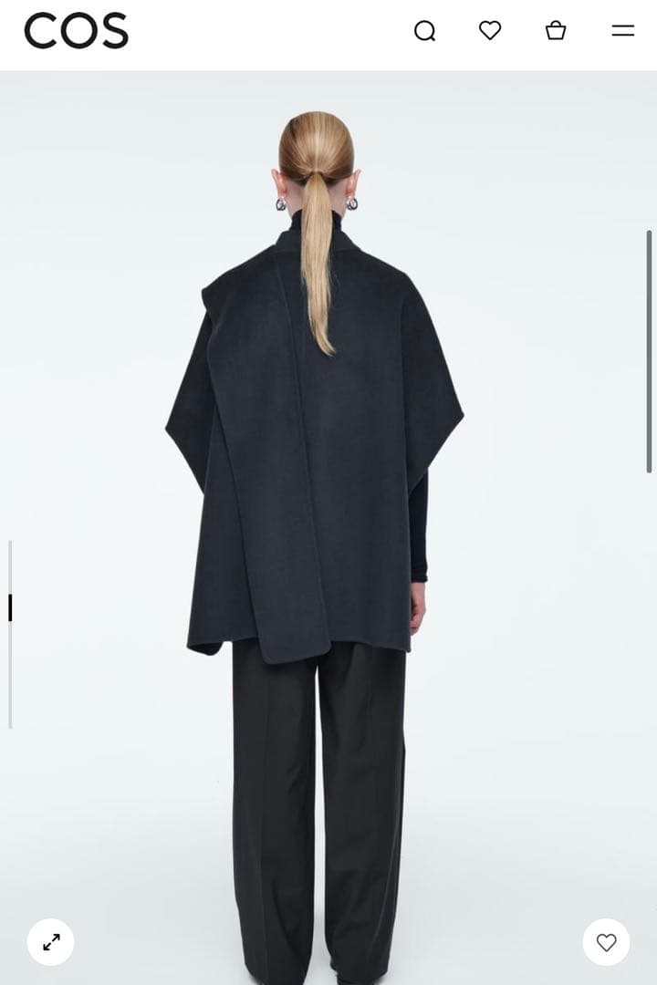 新品⭐︎COS ダブルフェイスフェイスウールマフラーケープ　ネイビー