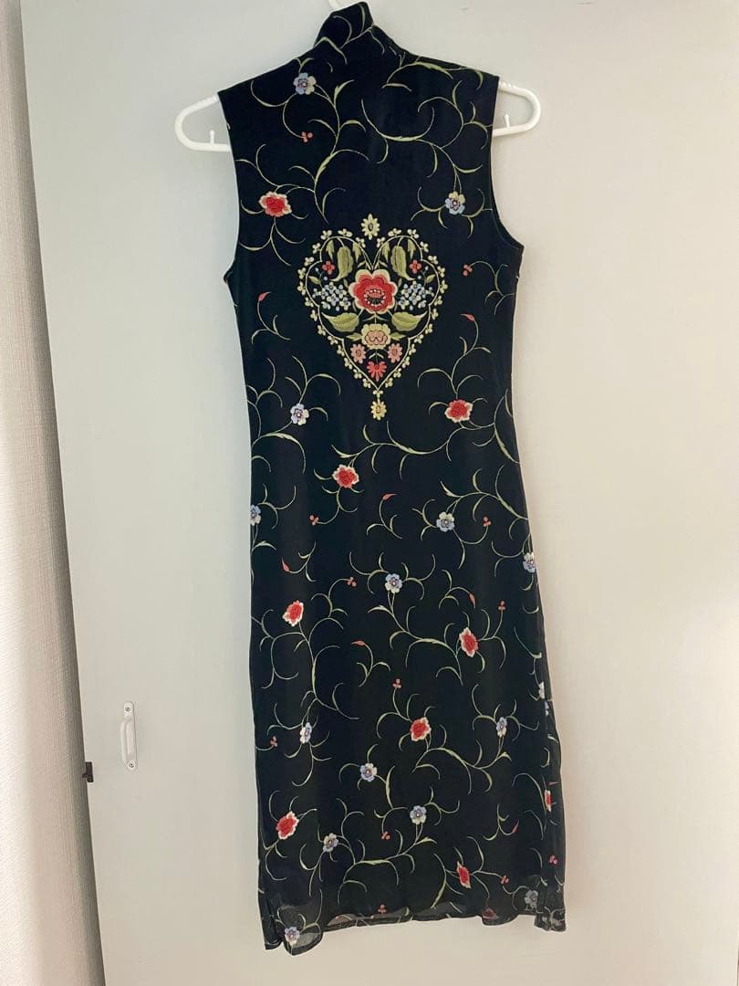 VIVIENNE TAM 花柄刺繍 ノースリーブチャイナドレス　size0