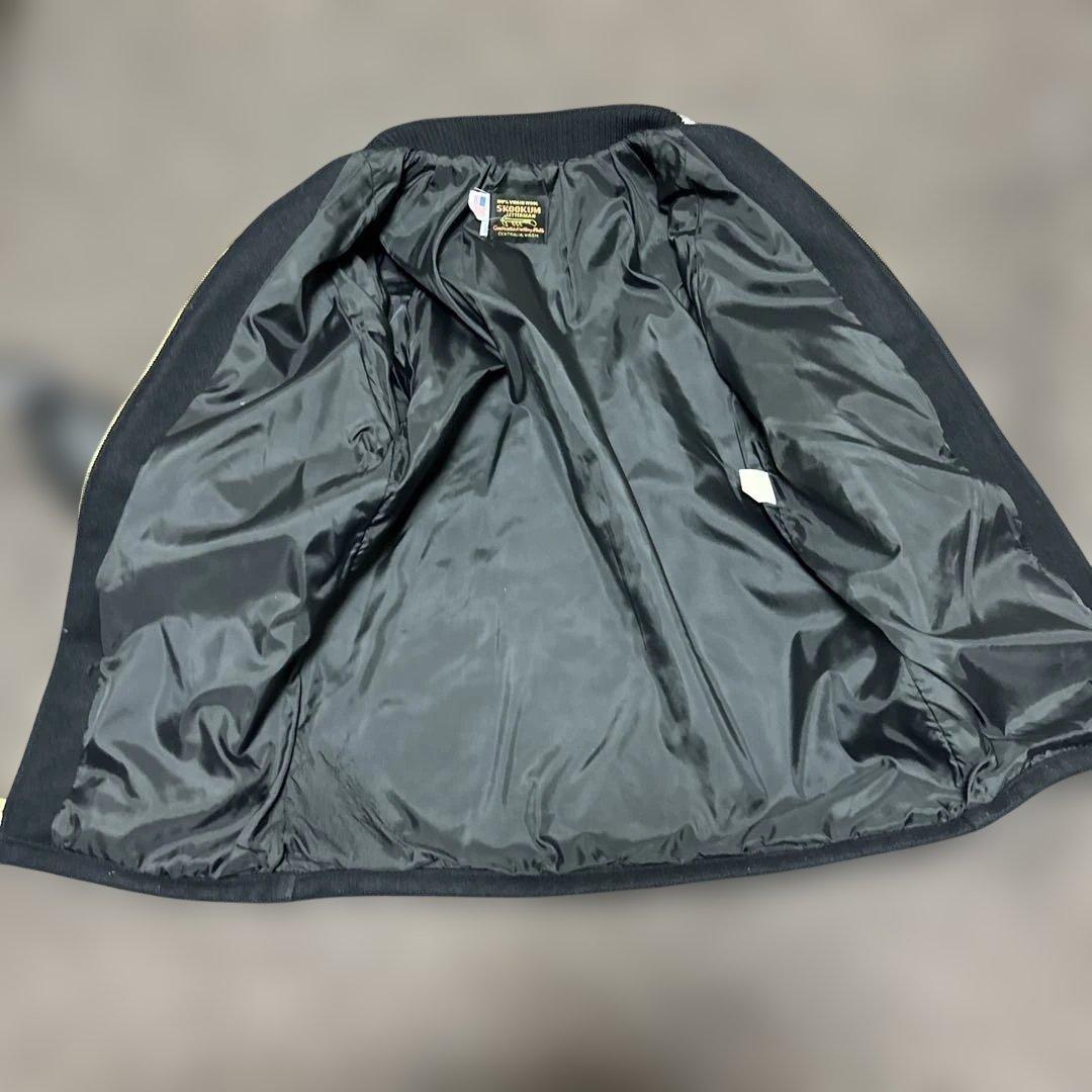 SKOOKUM スクーカム 袖革スタジャン ブラック 36