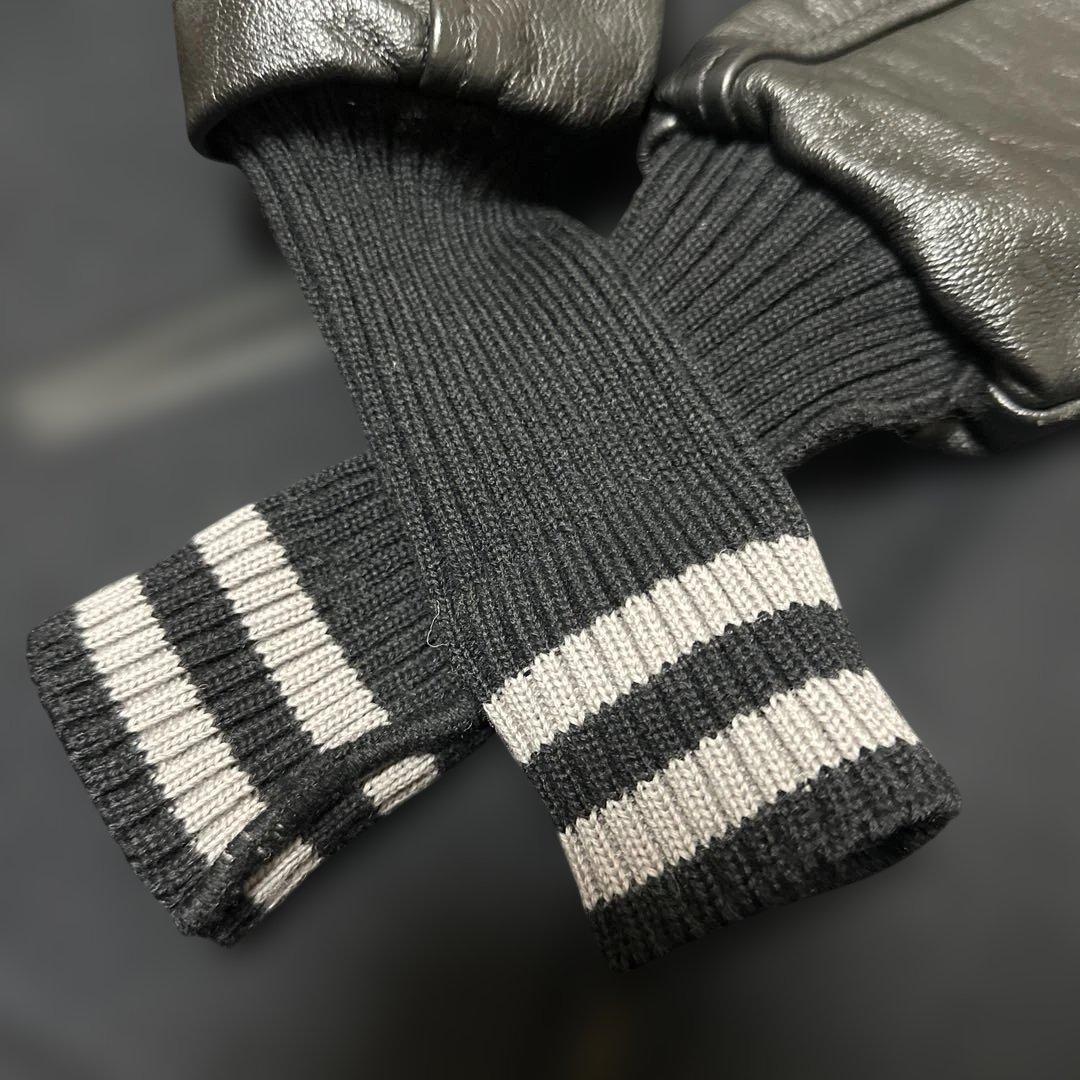 SKOOKUM スクーカム 袖革スタジャン ブラック 36