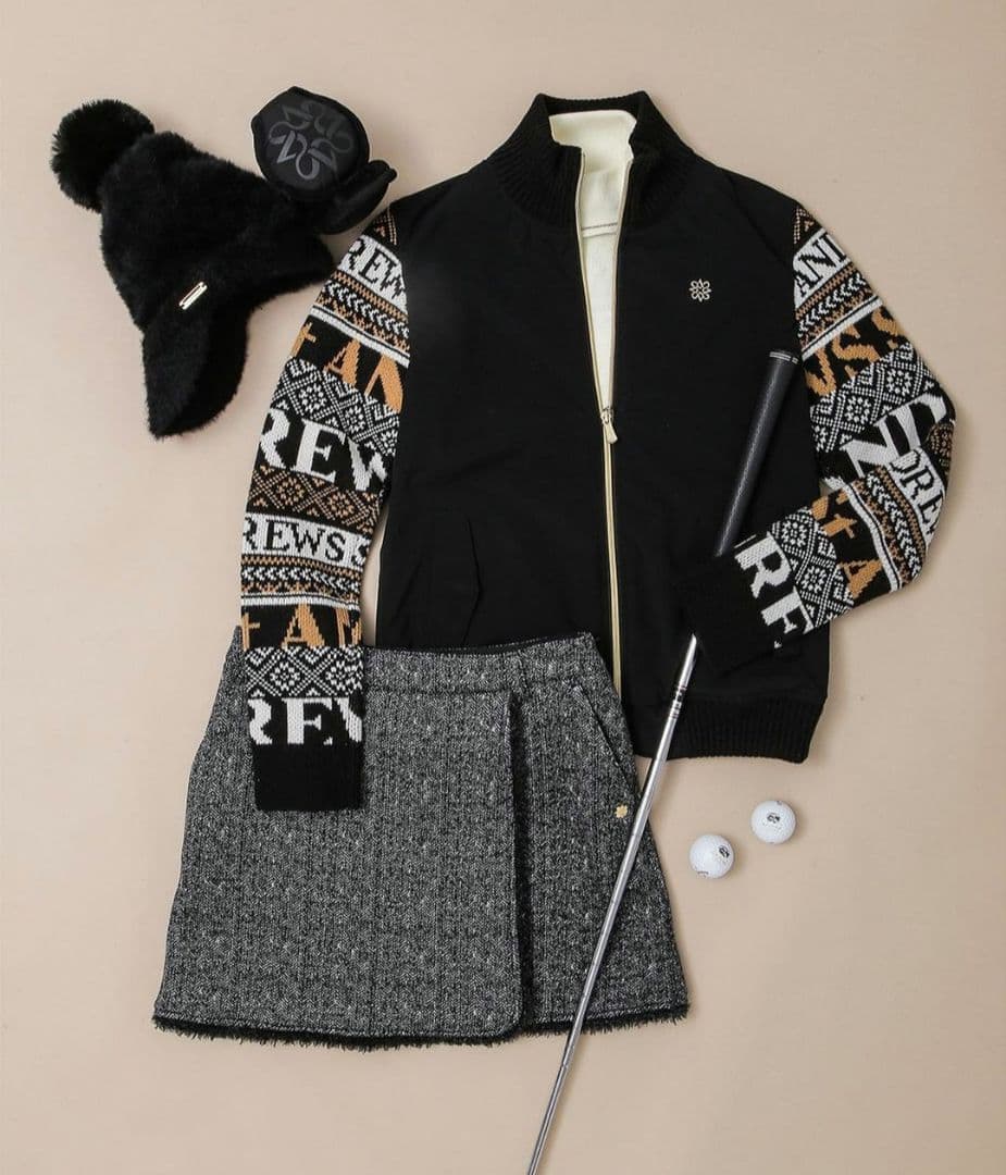 【St.ANDREWS】中綿入りノルディック柄ブルゾン