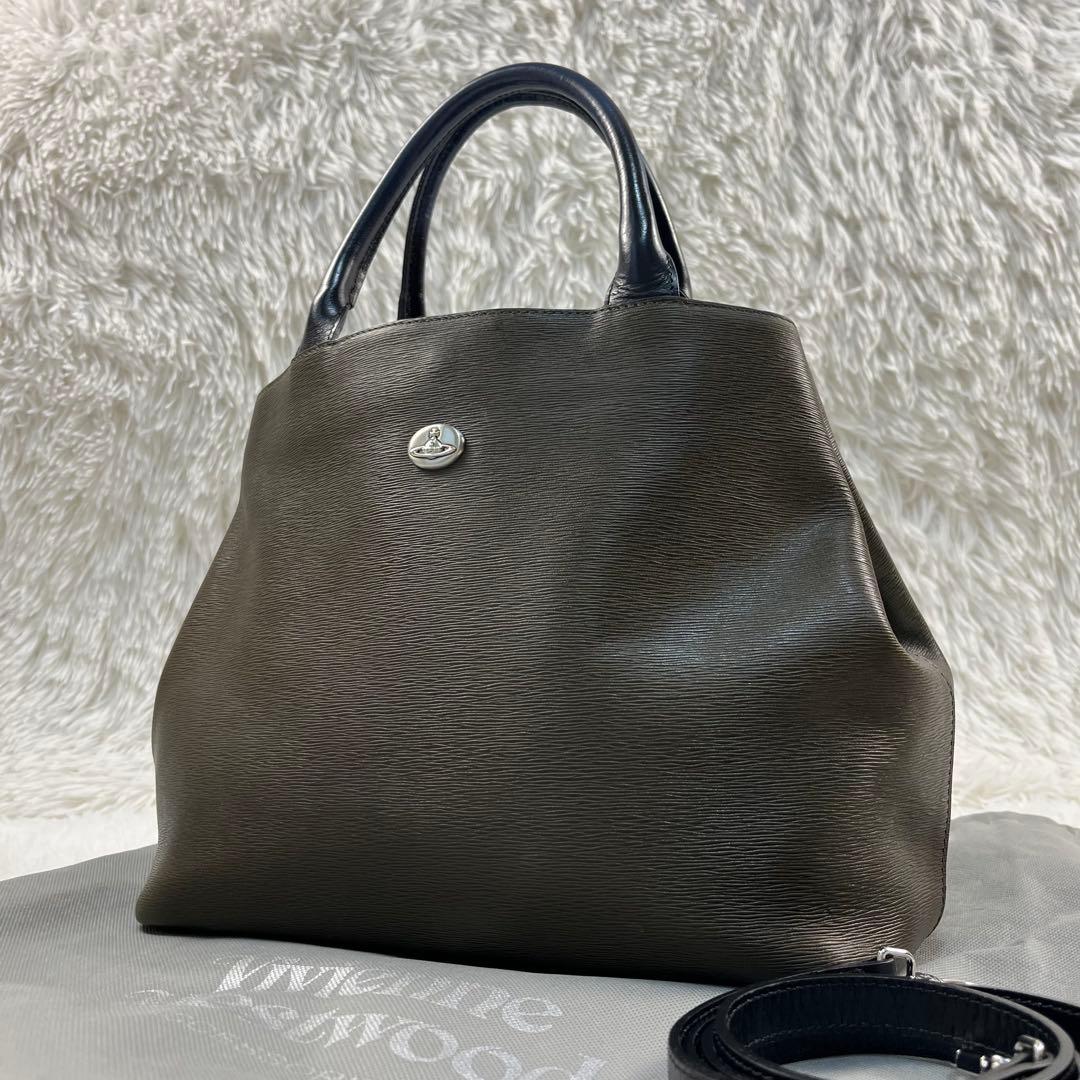 Vivienne Westwood 2way ショルダーバッグ レザー カーキ