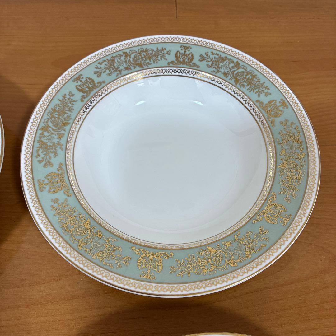 ウェッジウッド コロンビアセージグリーン スープ皿 黒壷　6枚まとめ売り