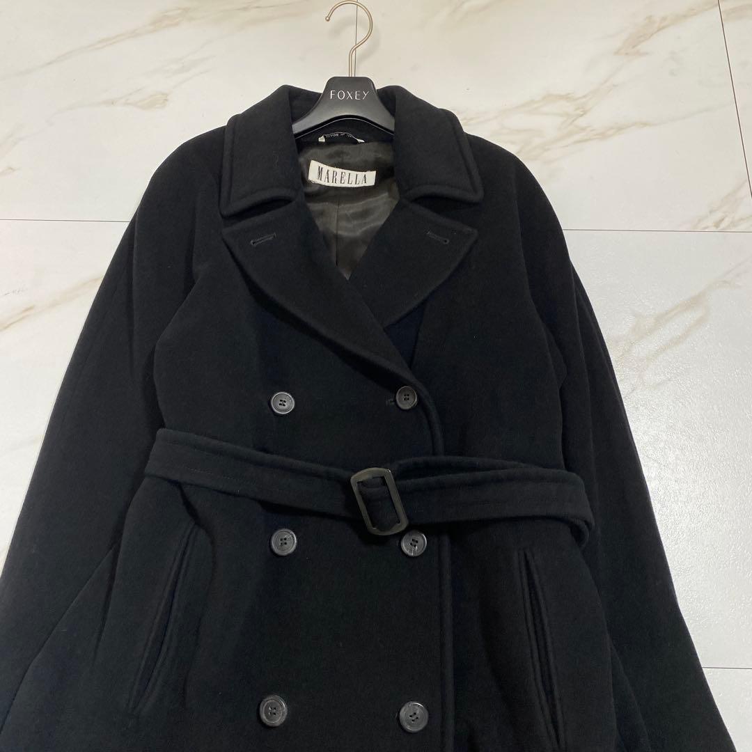 希少♡マックスマーラマレーラ アンゴラ マニュエラ ベルデッドダブルロングコート