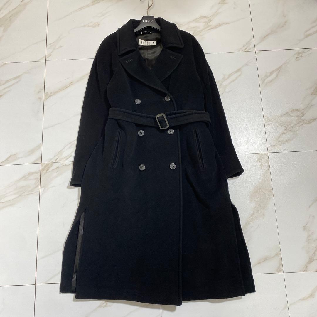 希少♡マックスマーラマレーラ アンゴラ マニュエラ ベルデッドダブルロングコート