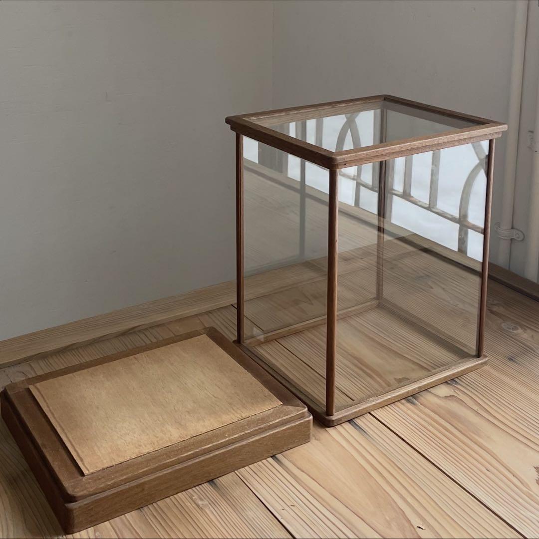 古い卓上ガラスケース　レトロ　飾り棚　古道具　アンティーク