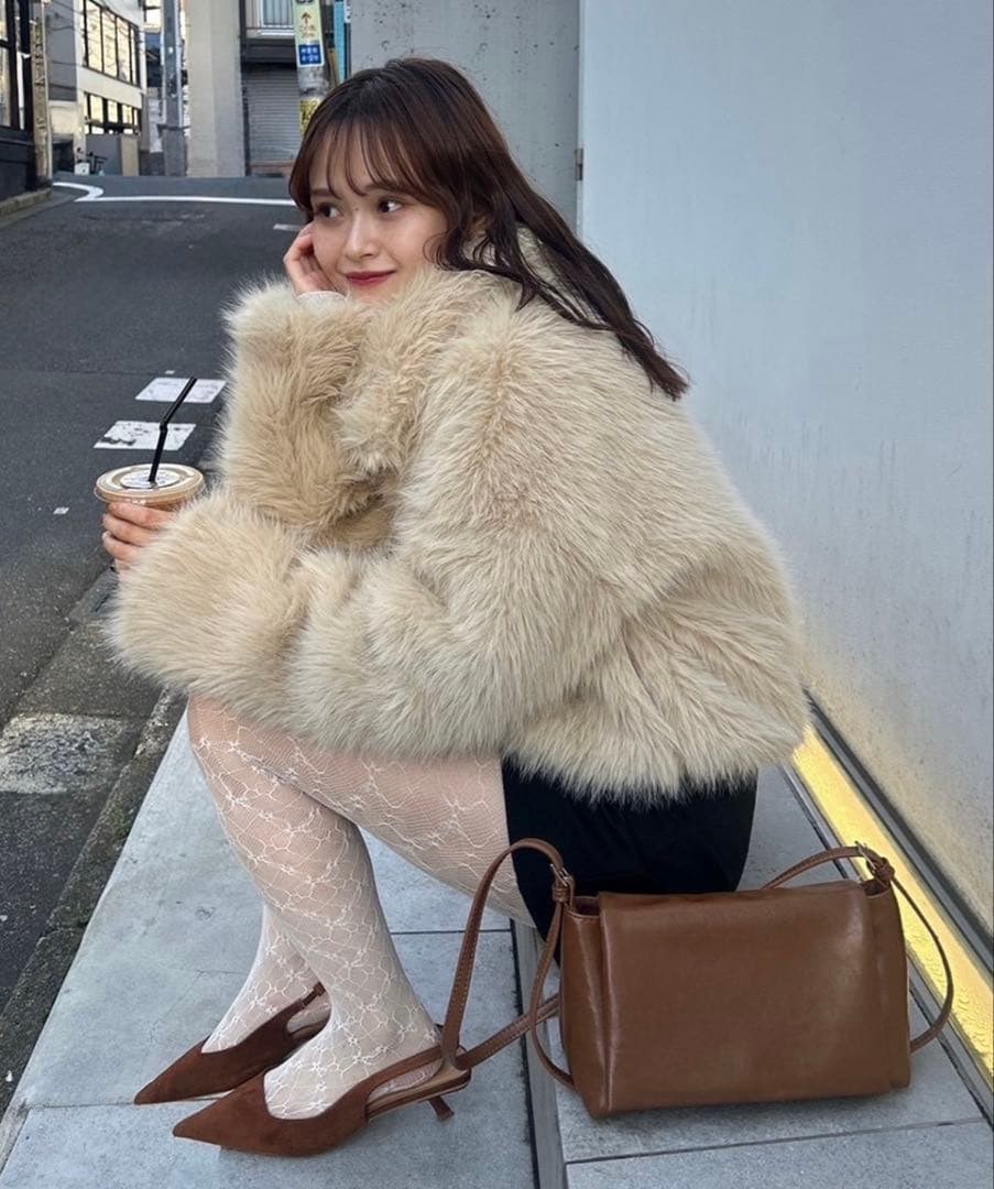 mystic ショートファーコート