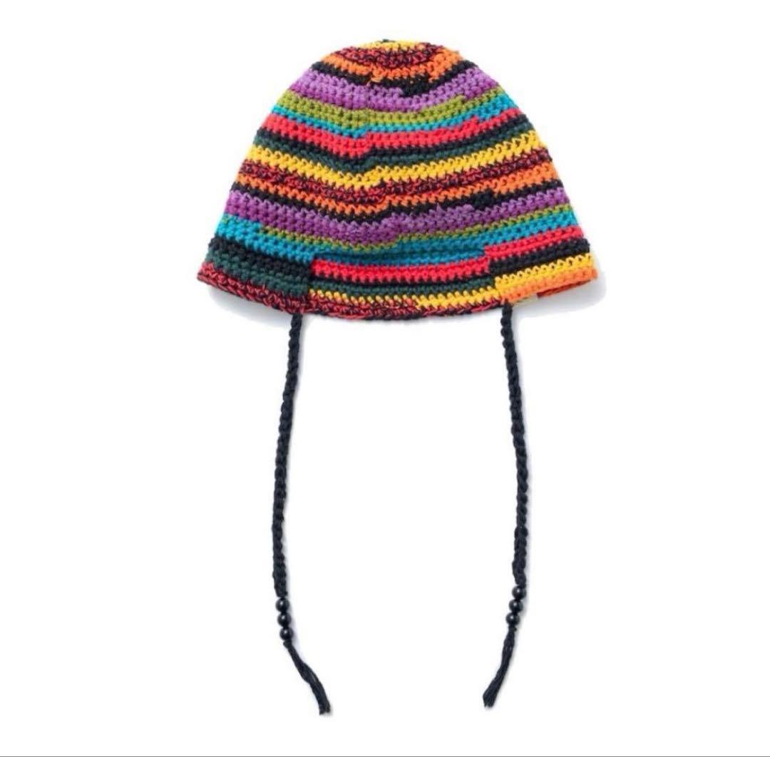 な*い様 sol Hand-knitted Border Hat Multi