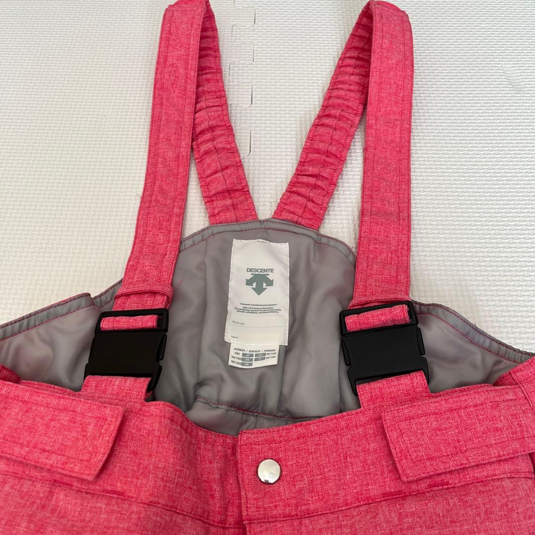 【美品】DESCENTE スキーウェア上下 160cm ブラック ピンク