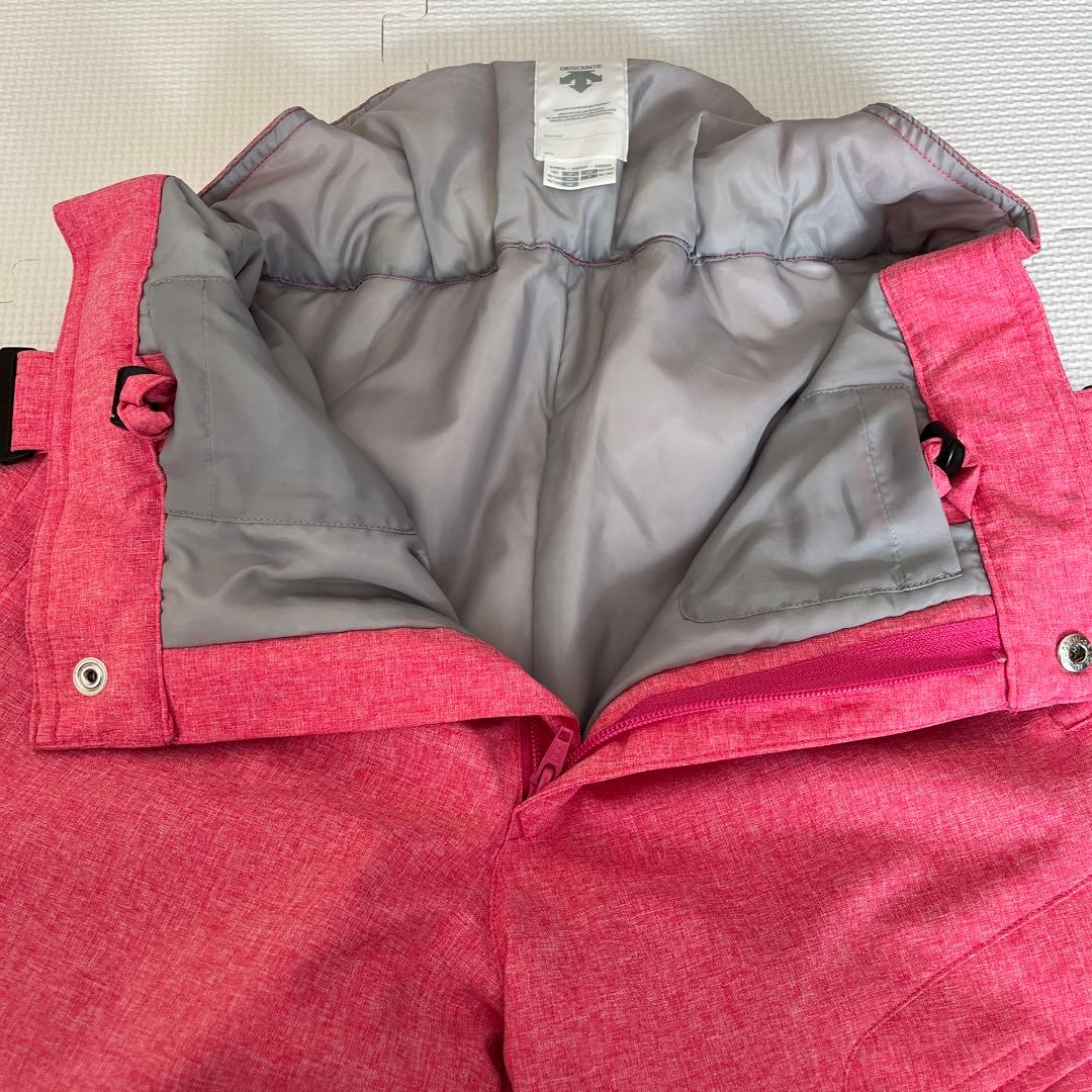 【美品】DESCENTE スキーウェア上下 160cm ブラック ピンク