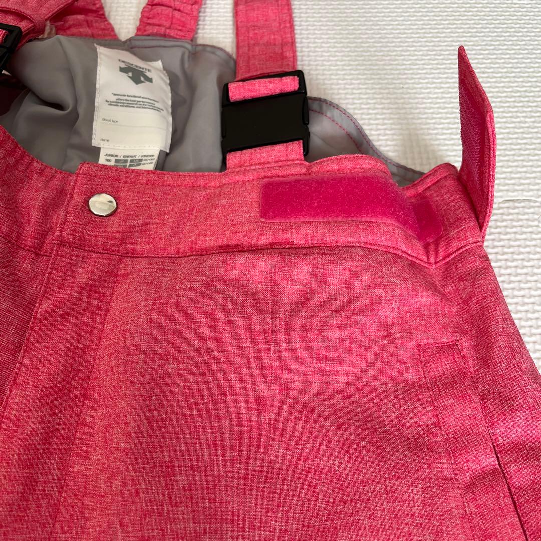 【美品】DESCENTE スキーウェア上下 160cm ブラック ピンク