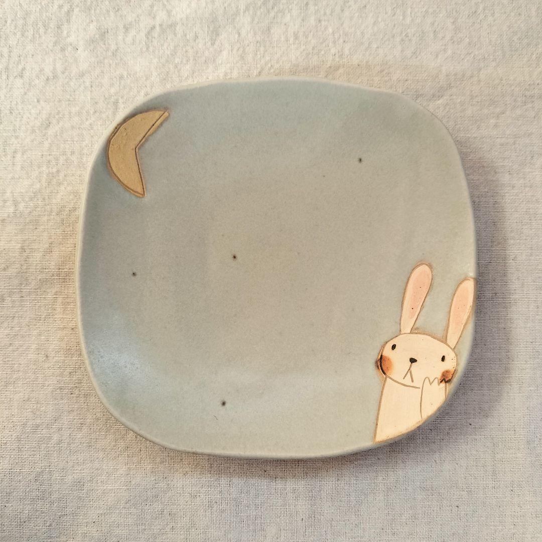 未使用☆長田恵　うさぎ　皿