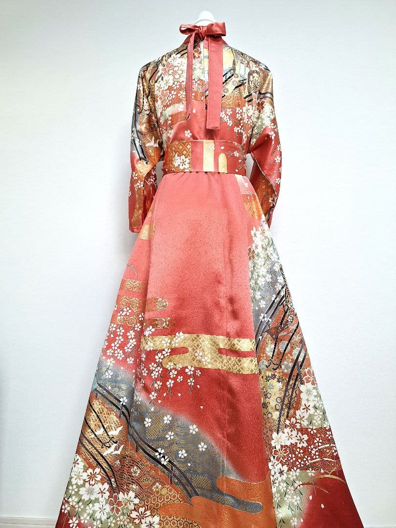 着物リメイクワンピース3669