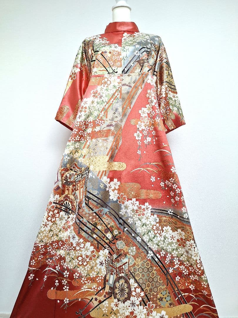 着物リメイクワンピース3669