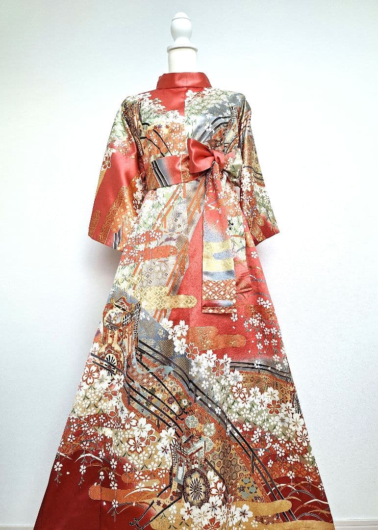 着物リメイクワンピース3669
