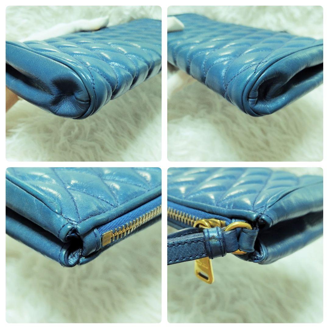 美品✨ミュウミュウ♡クラッチバッグ　キルティング　ハンドストラップ　ゴールド金具