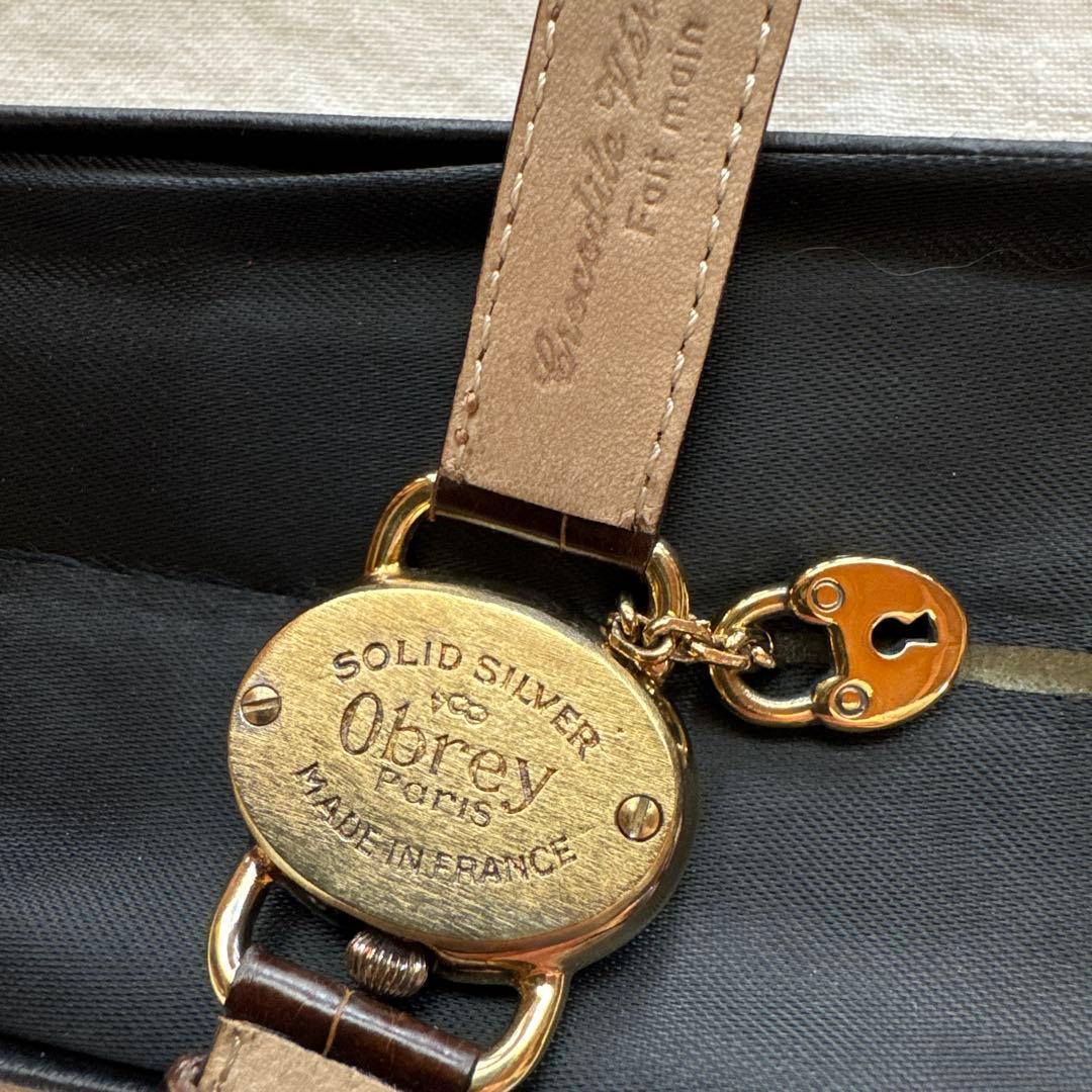 Obrey オブレイ　レディース腕時計　新品電池クロコダイルベルト付き