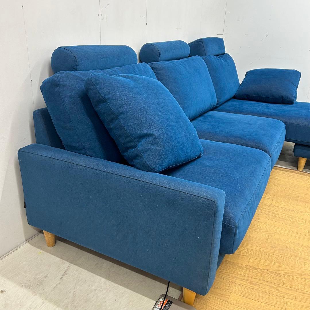 【ビー玉】ブロッコ　BLOCCO 3人掛け　カウチソファ　マリンブルー