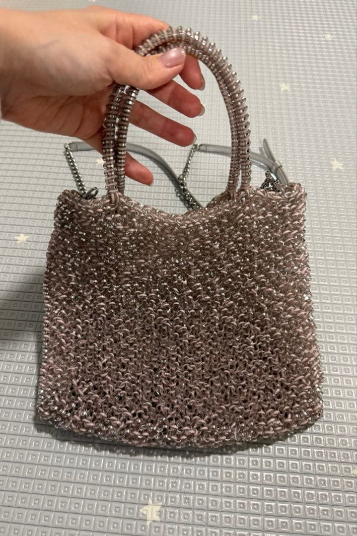 アンテプリマ ワイヤーバッグ スタンダード ミニアトゥーラ　ピンクシルバー