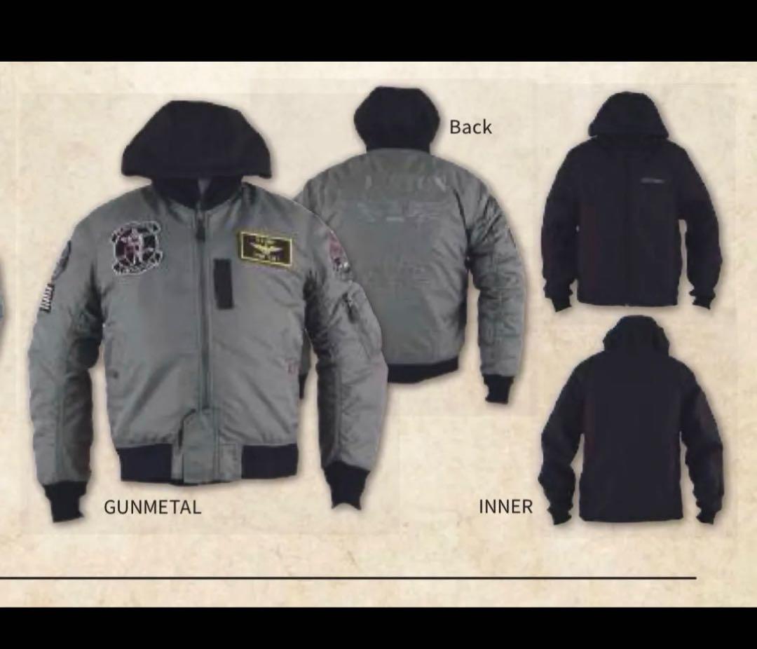 バイクウェア　HOUSTON MA-1 フライトジャケット ガンメタル