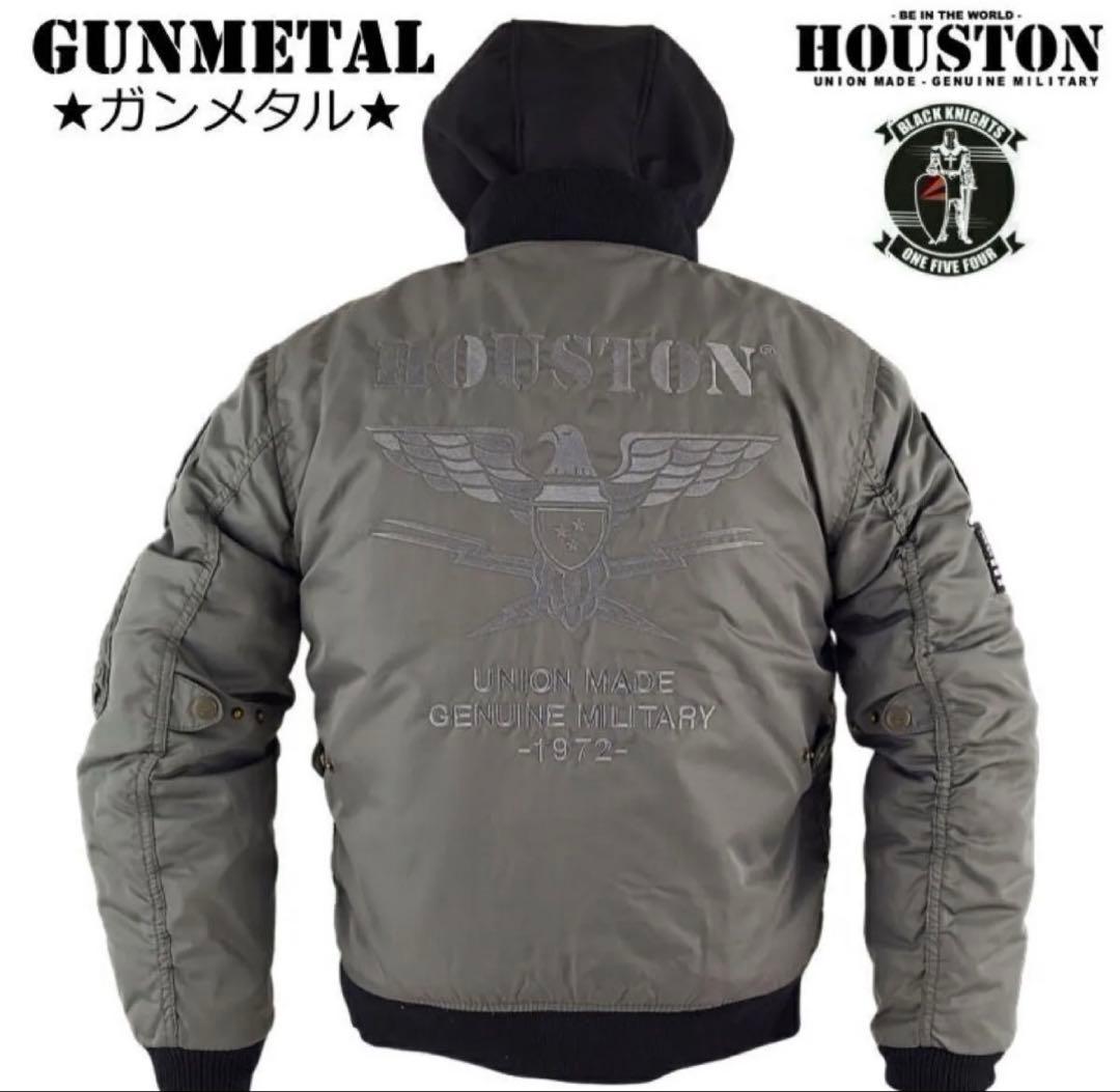 バイクウェア　HOUSTON MA-1 フライトジャケット ガンメタル
