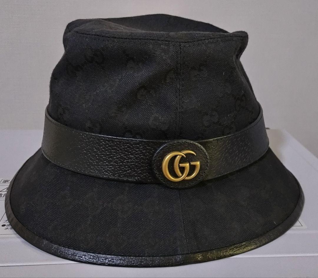 ★極美品★GUCCI ブラックバケットハット Sサイズ