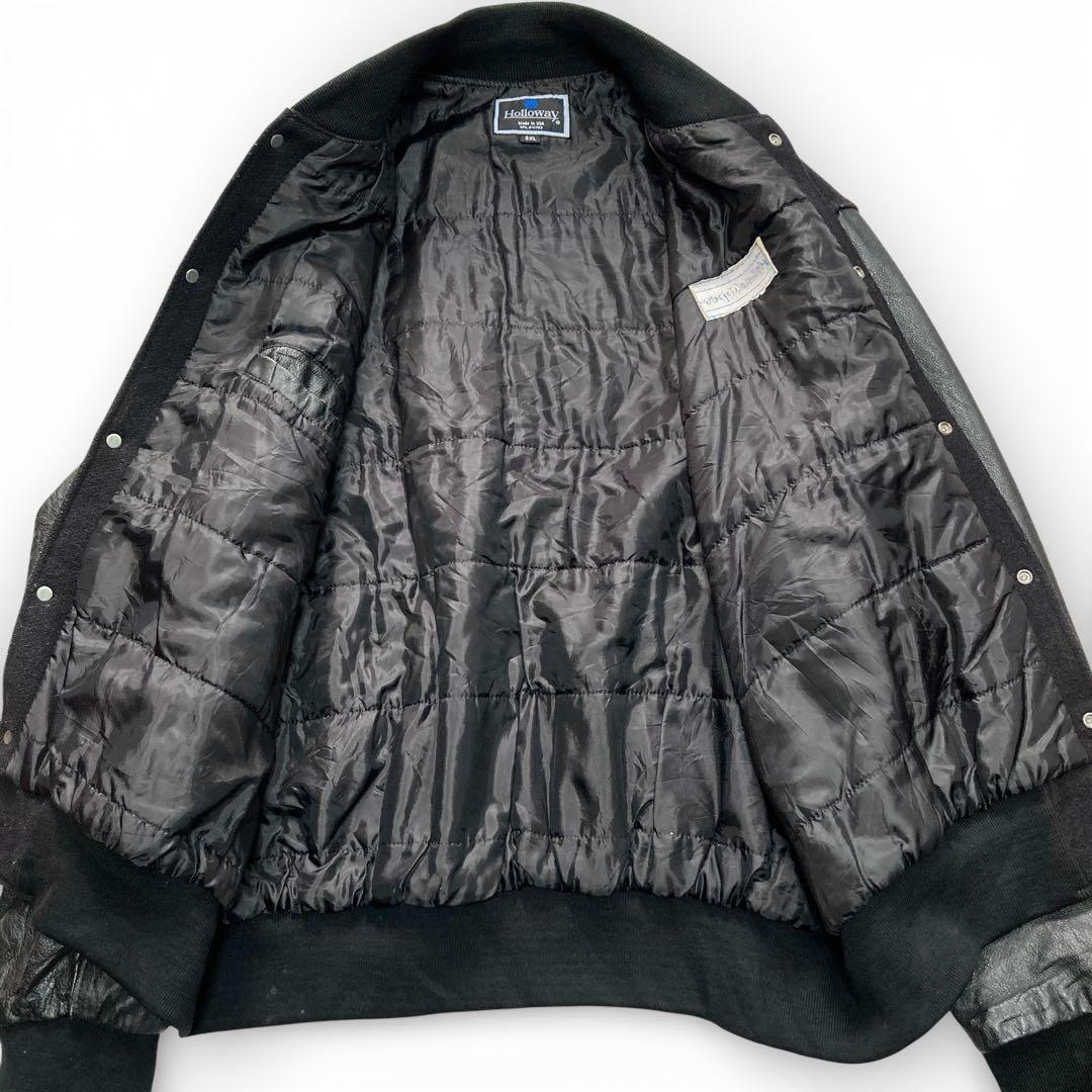 【ビッグサイズ】HOLLOWAY ブラック レザー スタジャン 3XL USA製