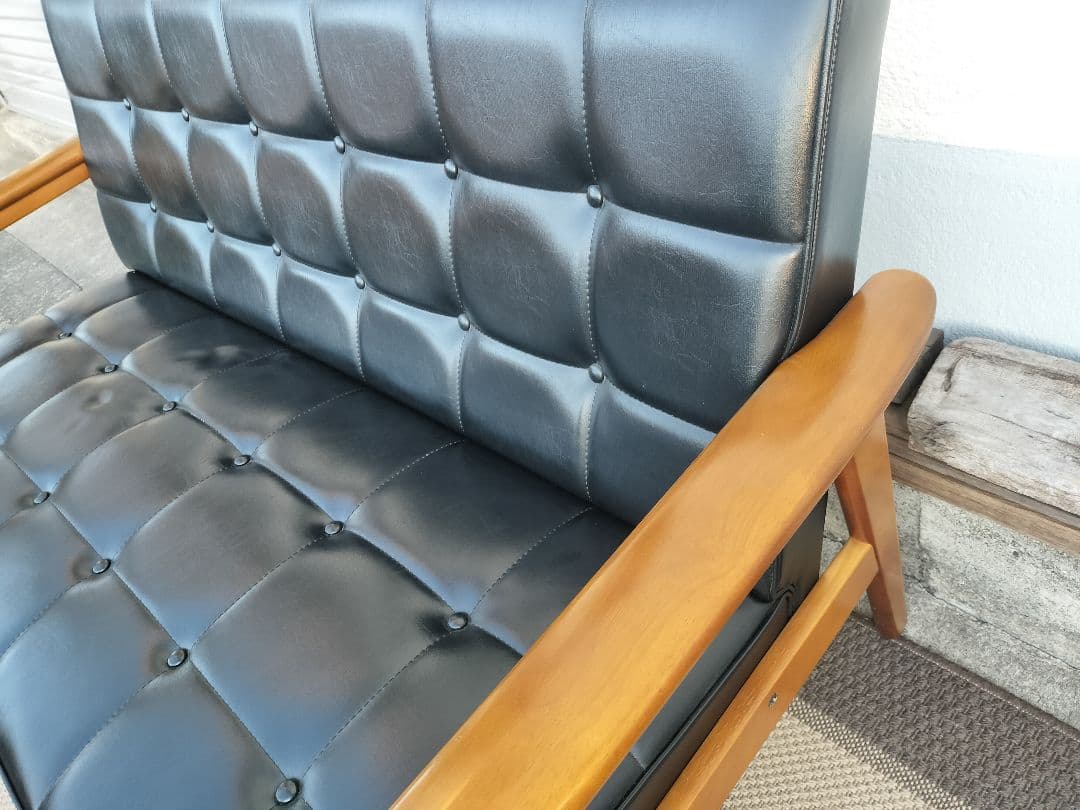 カリモク60 Kチェア 2シーター スタンダード ブラック