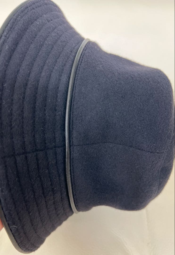 HERMES ブラック カシミア バケットハット ５７ 良品