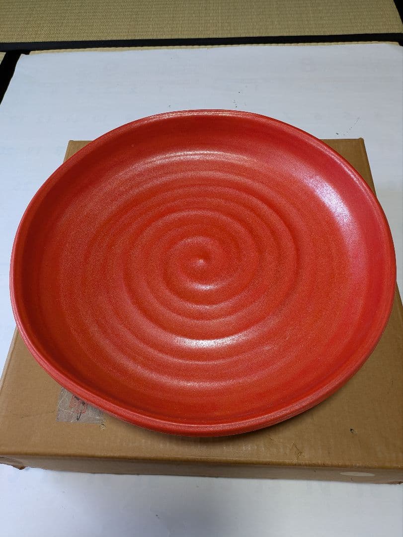 ◆花器　陶器　朱水盤 清水焼 ◆美品　花堂作