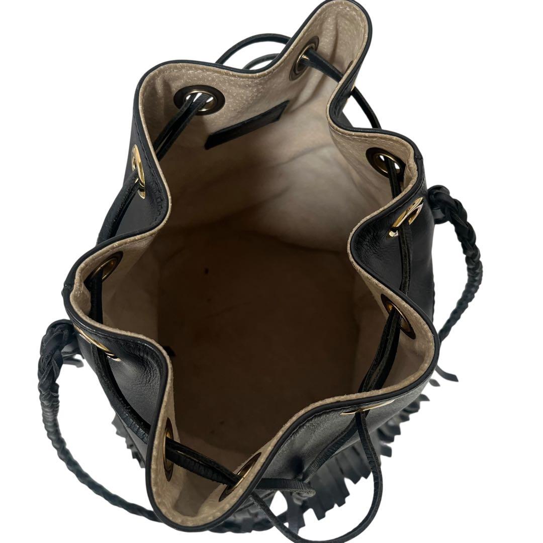 J&M DAVIDSON フリンジ　カーニバル　巾着バッグ　ワンショルダー