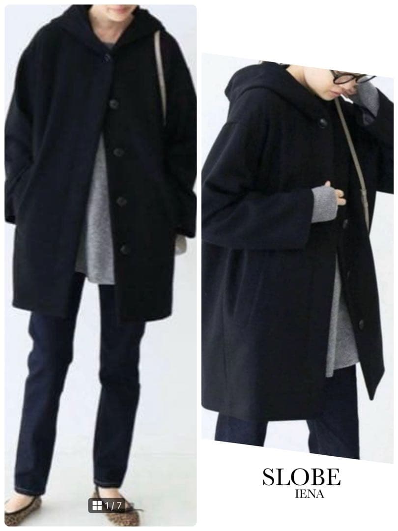 SLOBE IENAスローブイエナ　ソフトメルトンショートフードコート　38