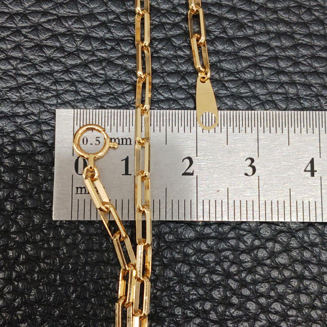 (C011317) K18 YG クリップチェーン アンクレット メンズ