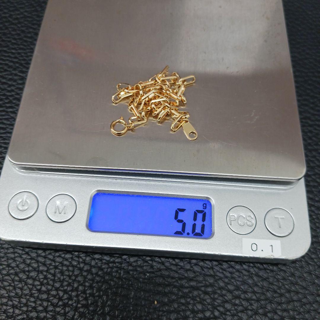 (C011317) K18 YG クリップチェーン アンクレット メンズ