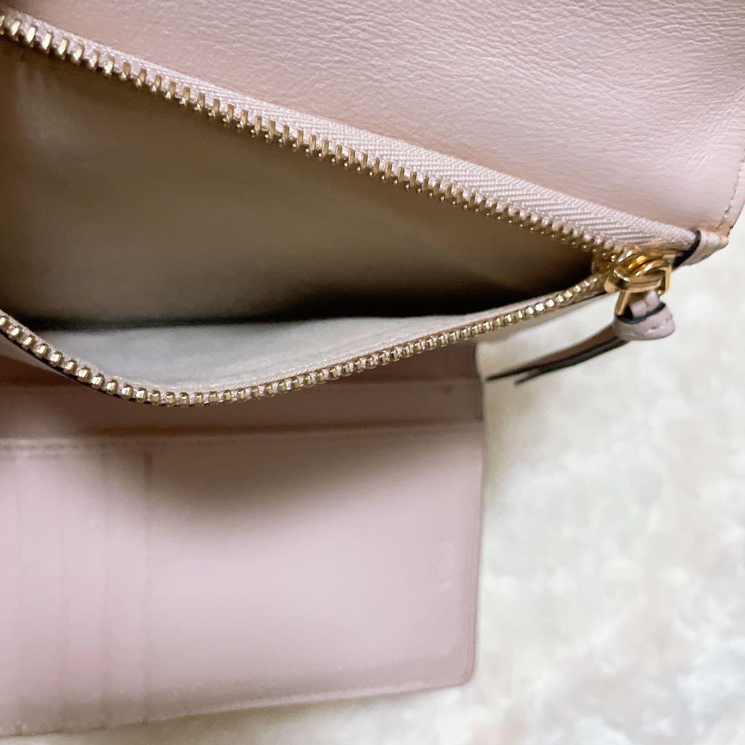 Chloeクロエ 三つ折り 財布 ピンク アルファベット レザー 財布 ブランド