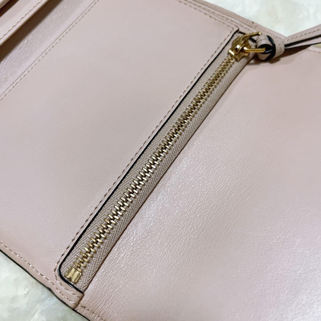 Chloeクロエ 三つ折り 財布 ピンク アルファベット レザー 財布 ブランド