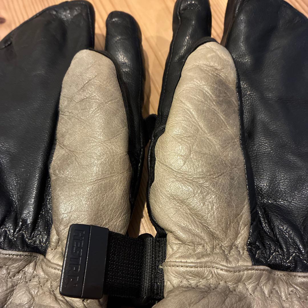 Hestra スキーグローブ 3-finger gtx フルレザー　ハンドカフ付